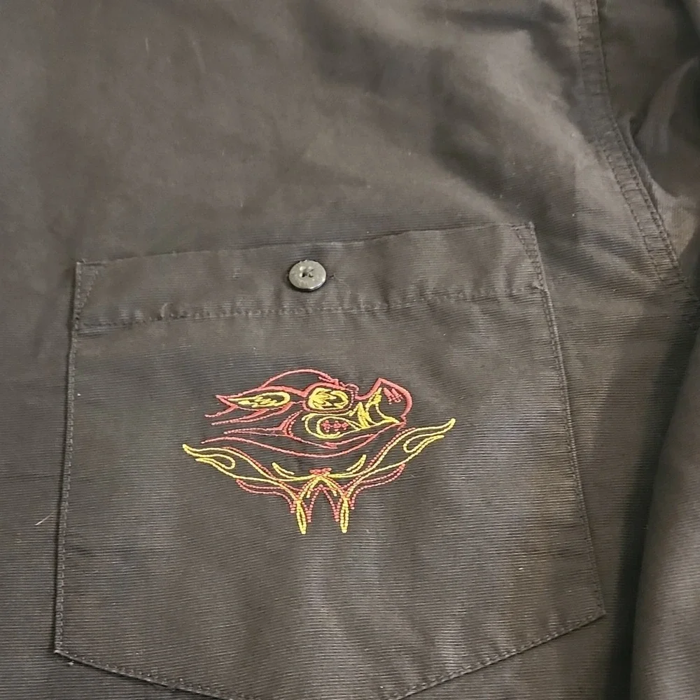 Harley Davidson Button Up Shirt Mens XXXL Black Short Sleeve‎ Casual Biker